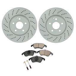 Mercedes Disc Brake Pad and Rotor Kit - Front (322mm) (Ceramic) 000421301207 - Akebono Euro Ultra-Premium 4183076KIT